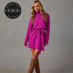 VICI // Mini Wool Dress // Magenta Color